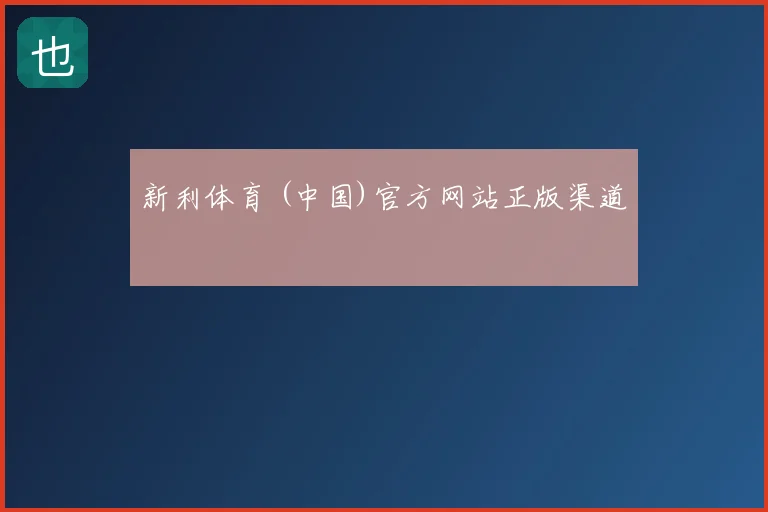新利体育 (中国)官方网站正版渠道
